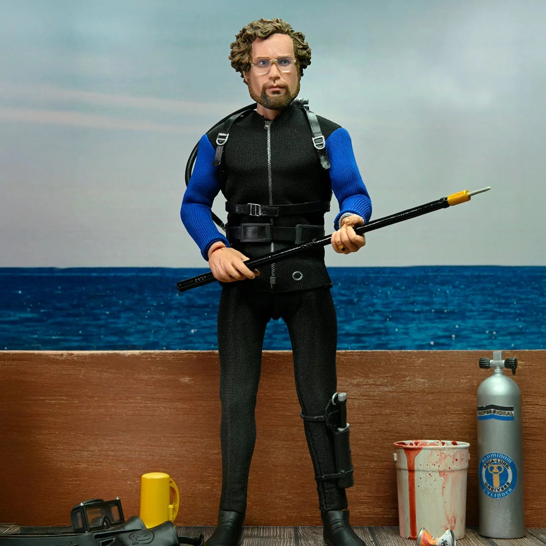 Jaws - 8” Clothed Action Figure - Hooper (Shark Cage)