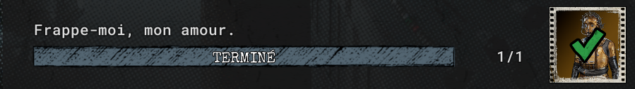 Tâche Frappe-moi, mon amour complétée